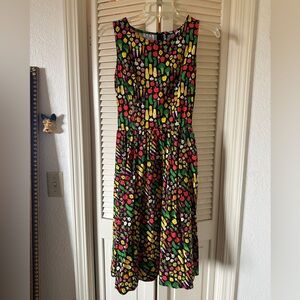 Retrolicious happy smiling fruit & veggie fit and flare dress